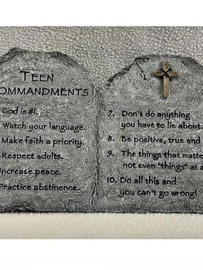 Abbey Press Teen Commandments Plaque Gray with Cross